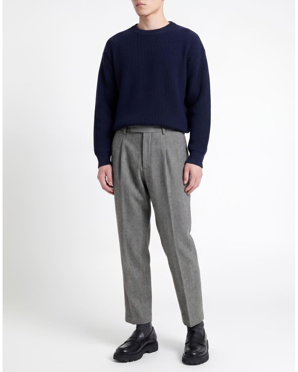 Cruna Gray Pants Virgin Wool for men