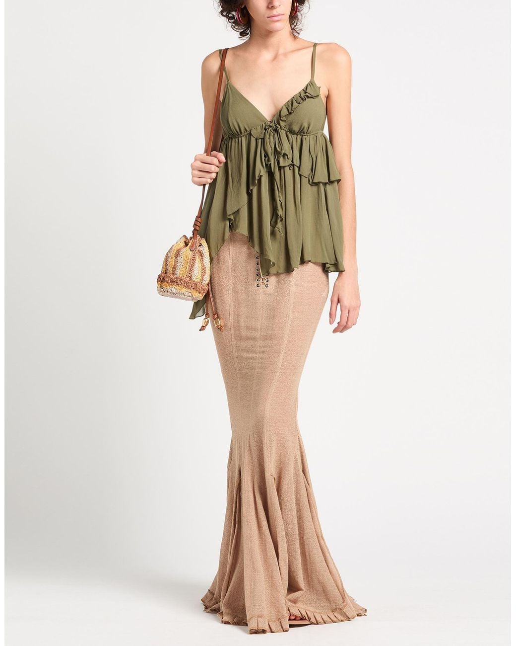 Aniye By Green Military Top Viscose