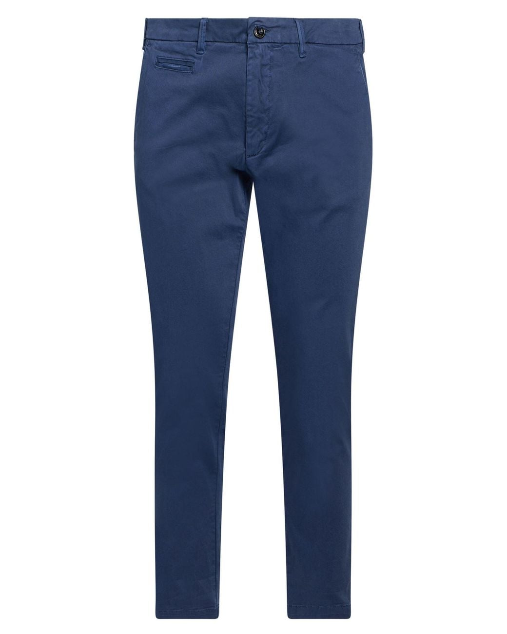 40weft Blue Pants Cotton, Elastane for men