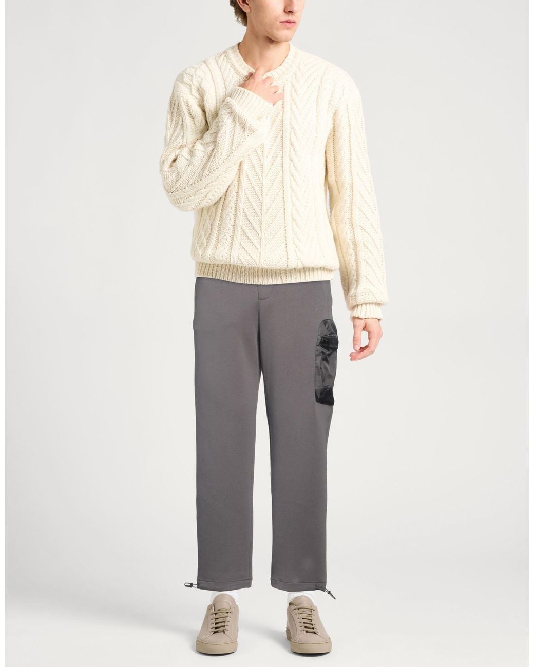 Emporio Armani Gray Pants Cotton, Polyester, Elastane, Polyamide, Polyurethane for men