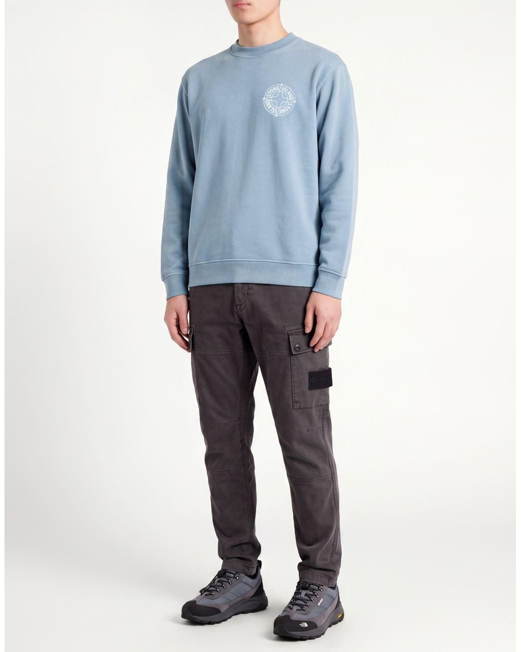 Stone Island Blue Light Sweatshirt Cotton for men