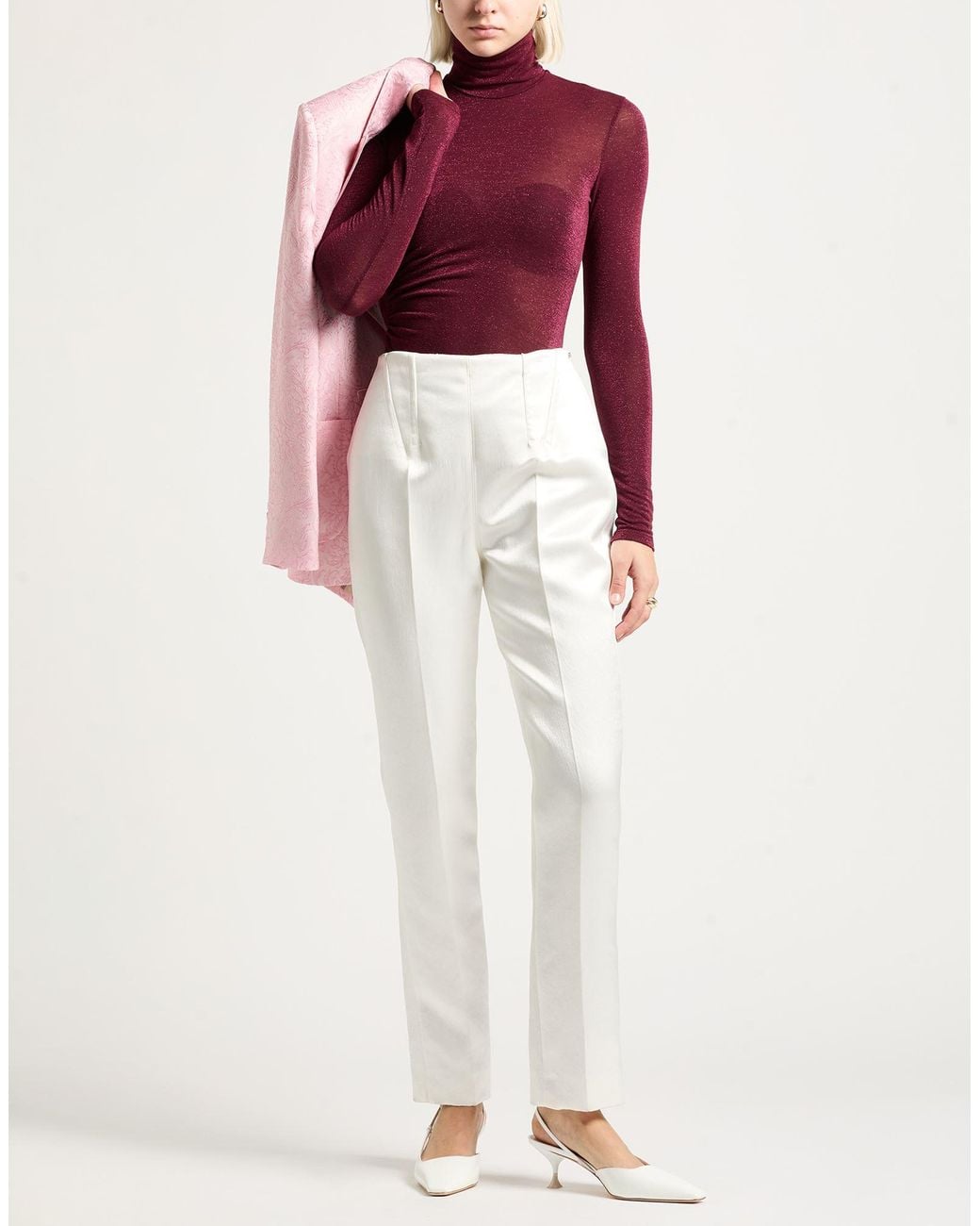 SIMONA CORSELLINI Purple Top Polyester, Viscose, Polyamide, Metallic Fiber, Elastane