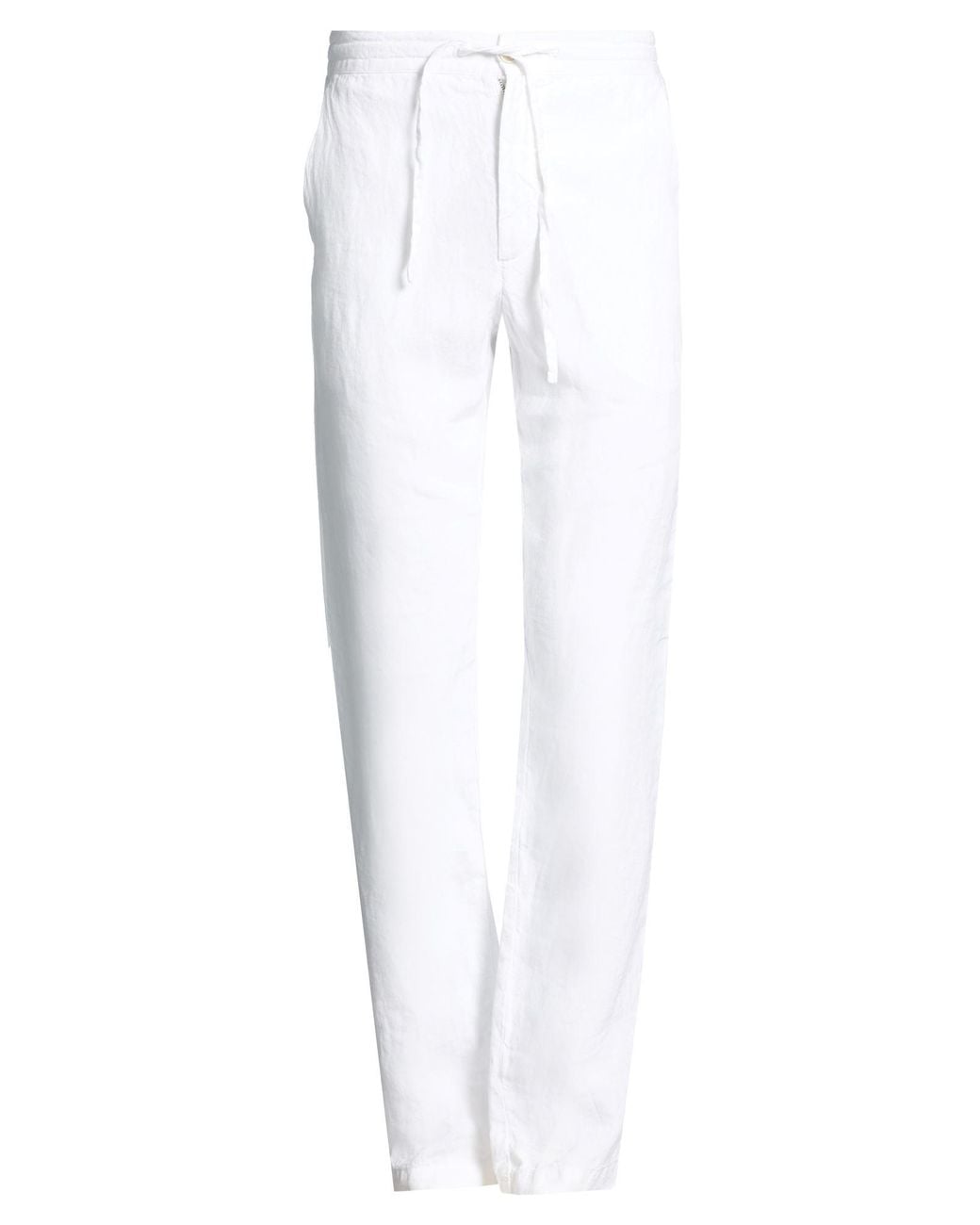 120% Lino White Pants Linen for men