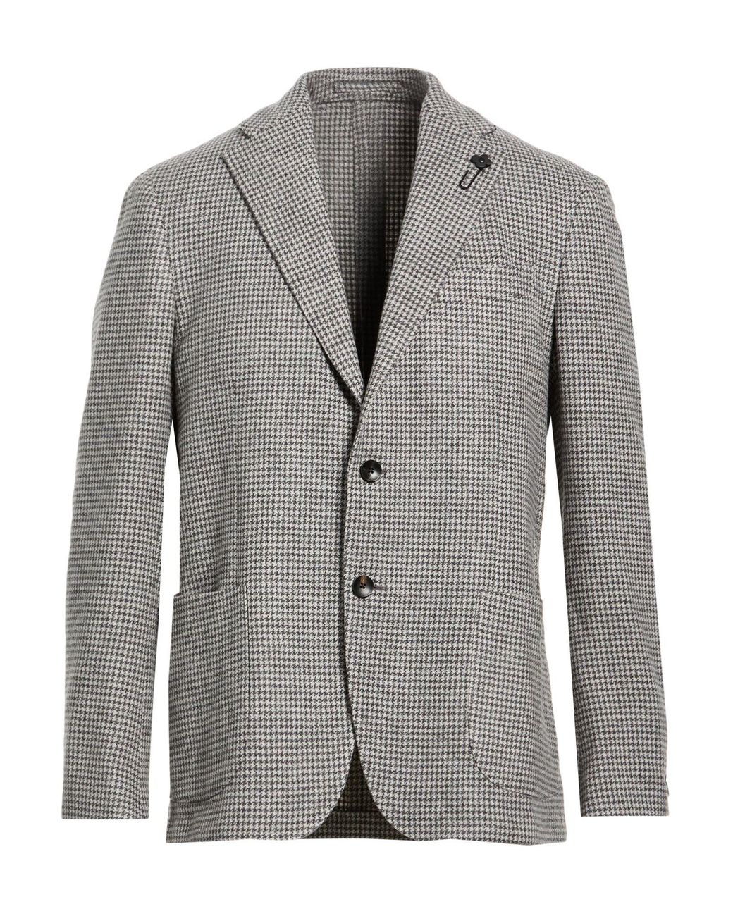 Lardini Gray Blazer Wool, Cashmere, Polyester for men