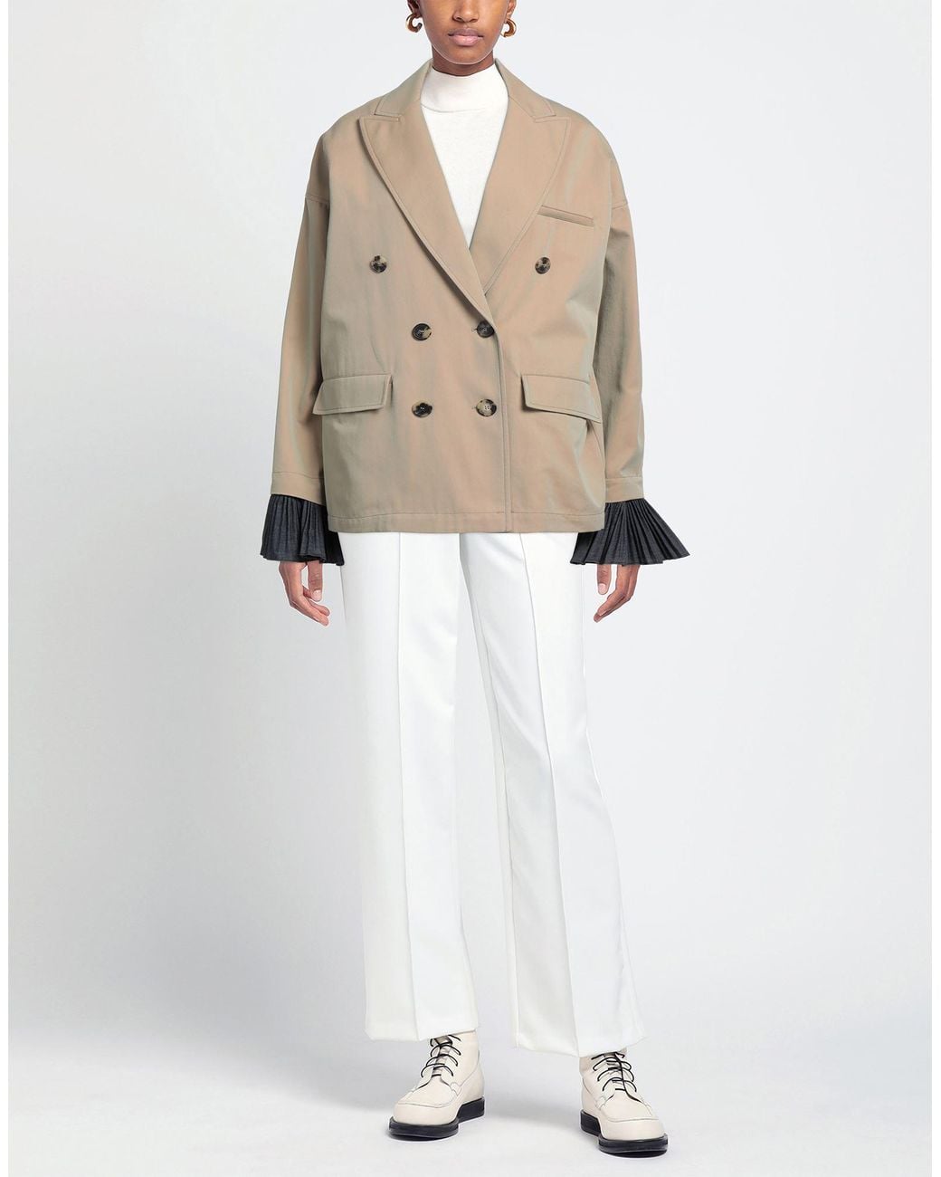 Jacob Cohen Natural Overcoat & Trench Coat Cotton