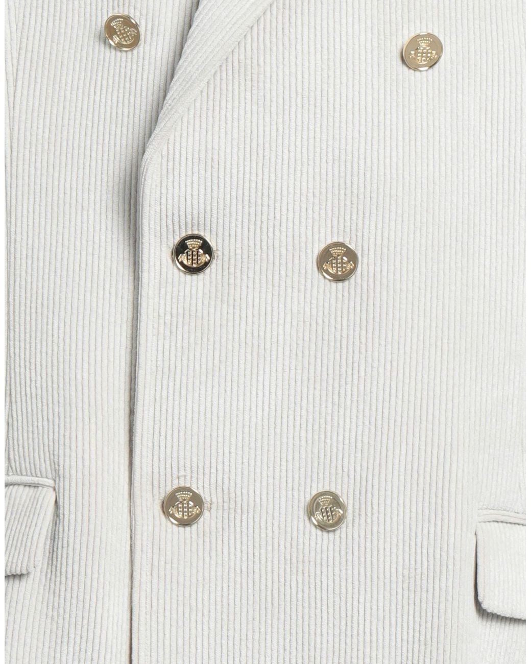 Daniele Alessandrini White Cream Blazer Polyester, Polyamide, Elastane for men