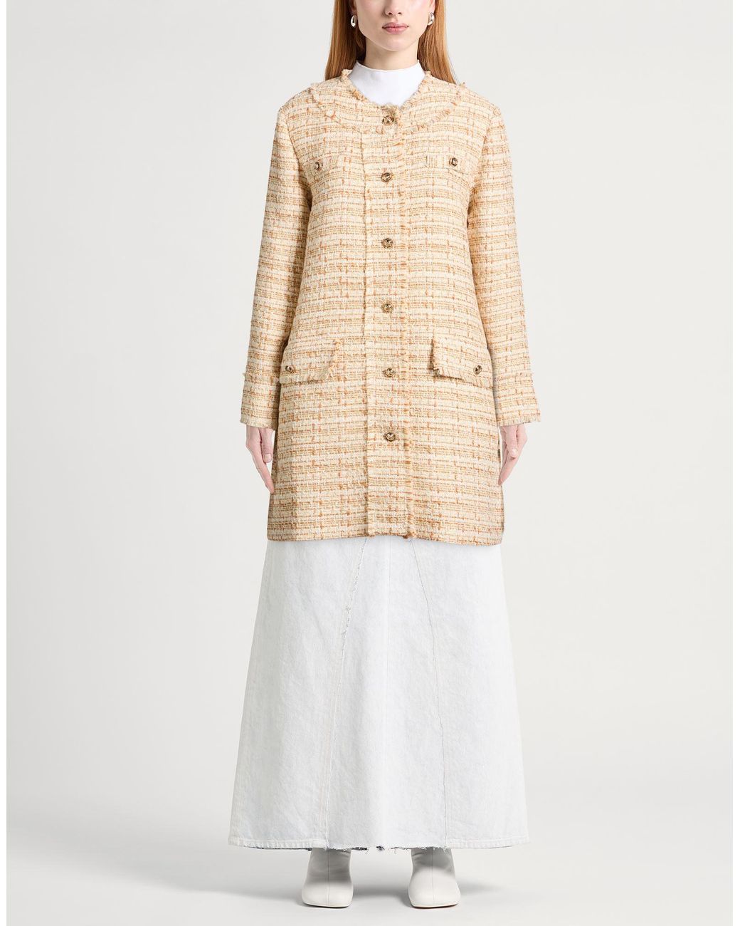 Silvian Heach Natural Overcoat & Trench Coat