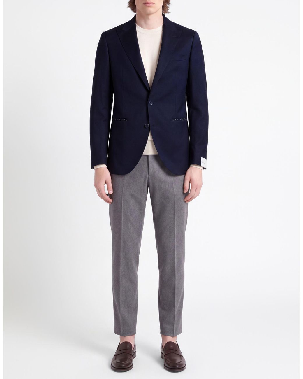 Luigi Bianchi Blue Midnight Blazer Wool for men