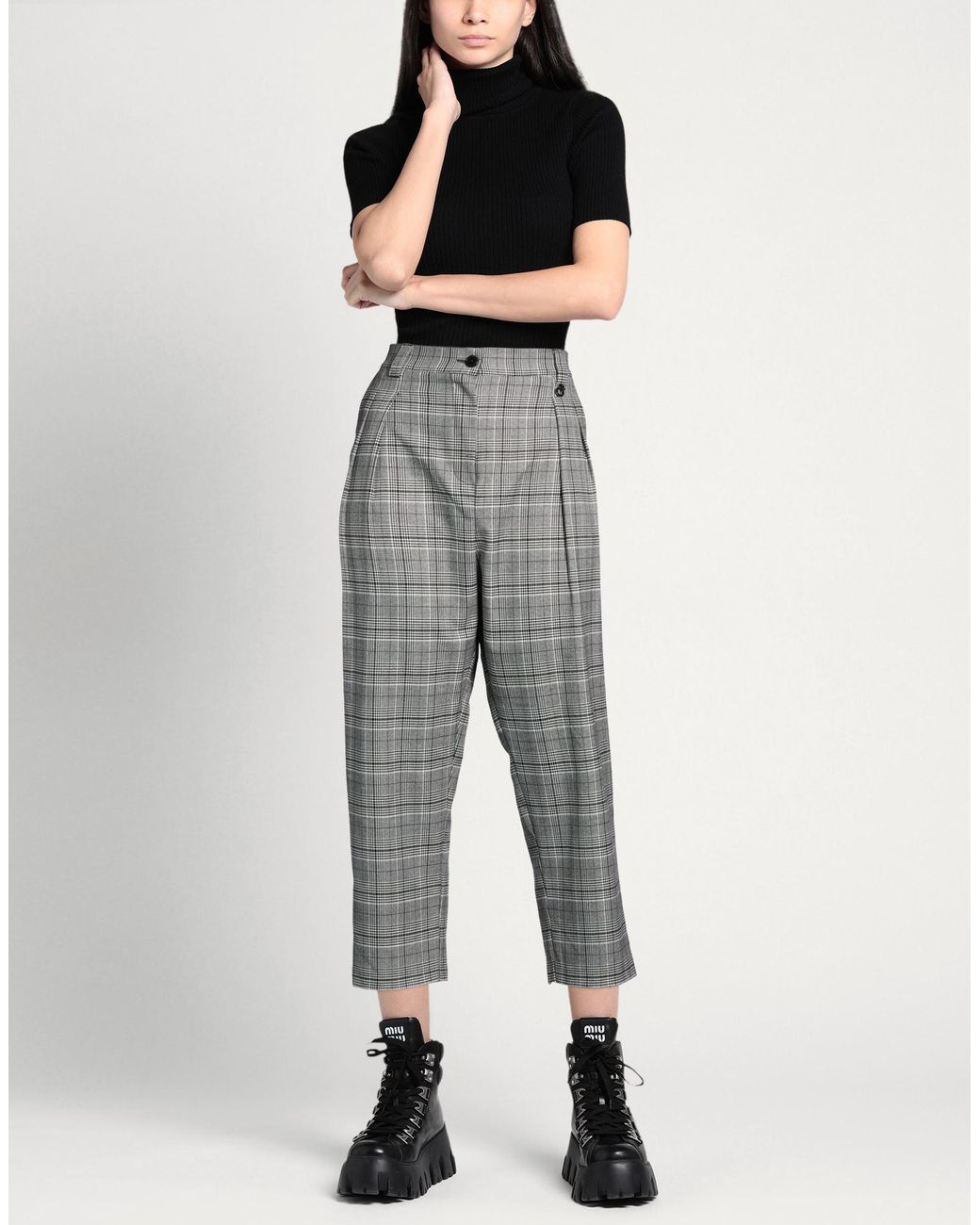 Relish Gray Pants Polyester, Viscose, Elastane
