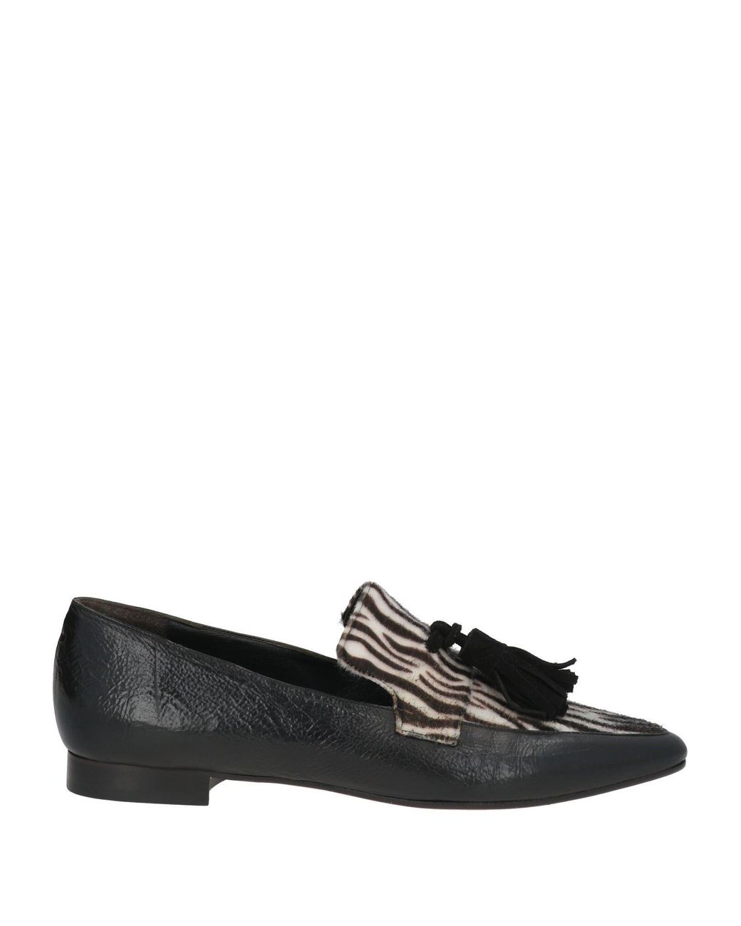 Duccio Del Duca Black Loafers Leather, Textile Fibers