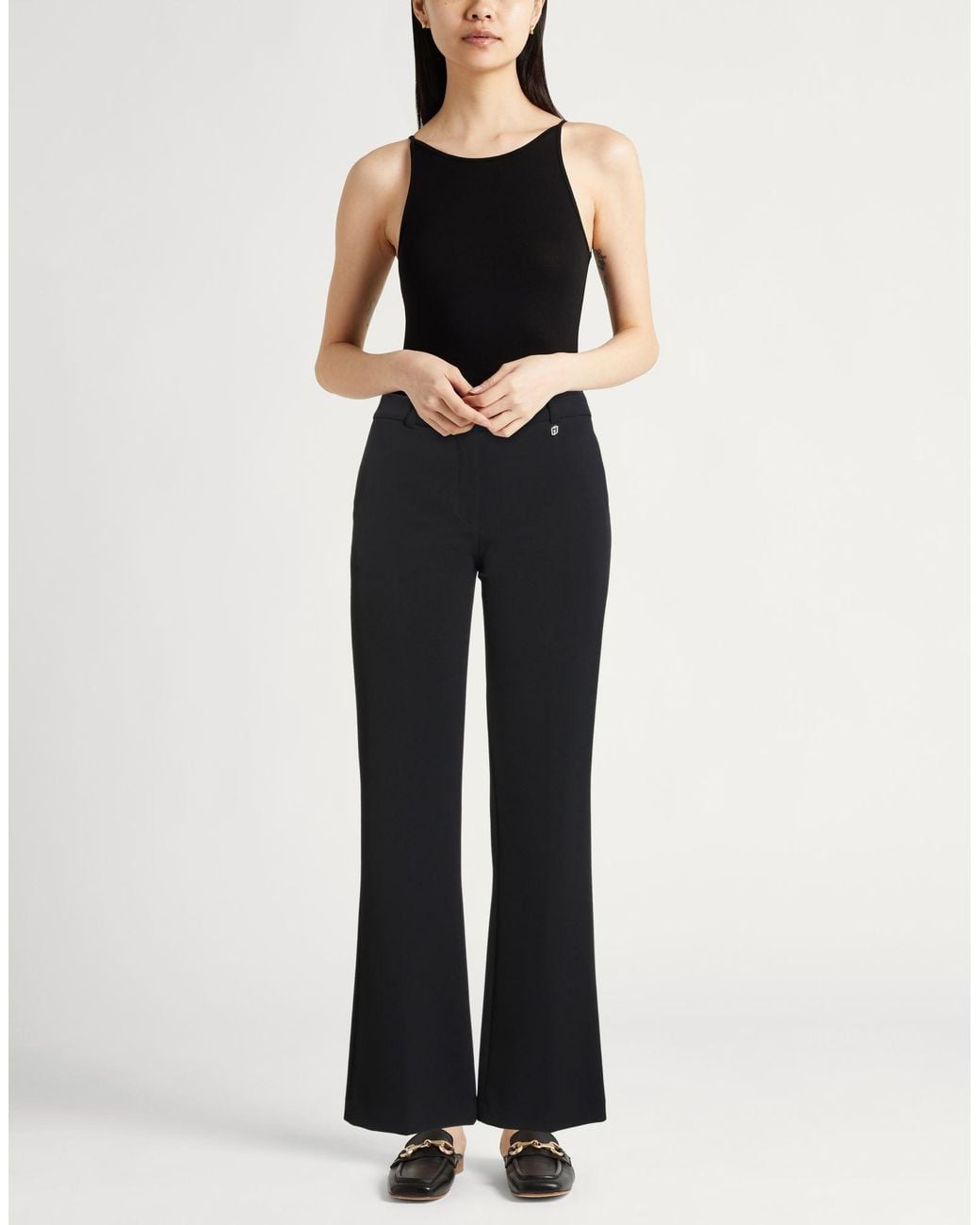 Liu Jo Black Pants Polyester, Elastane