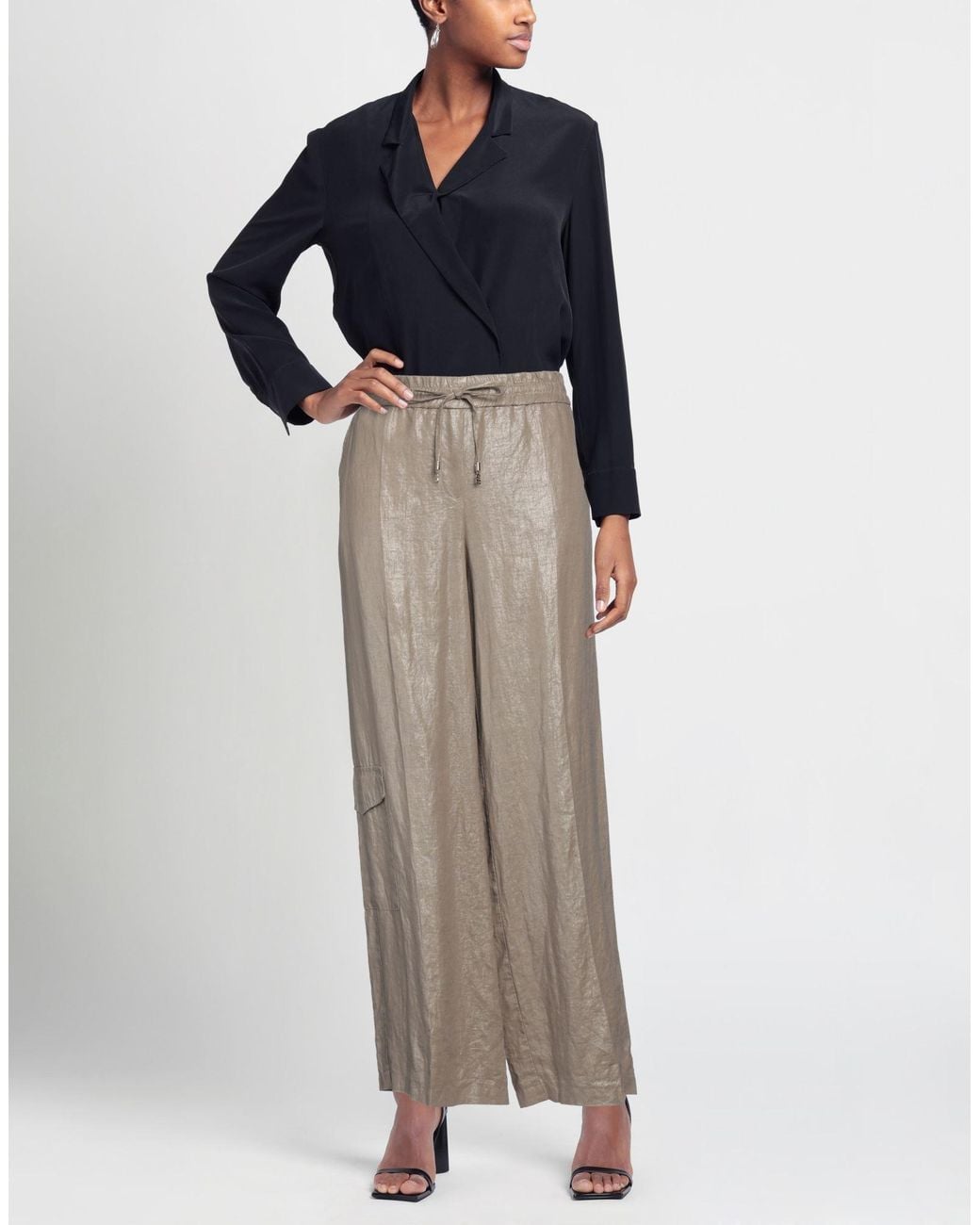 Cambio Brown Pants Linen