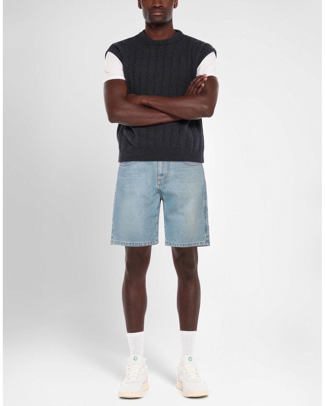 Gcds Blue Denim Shorts for men