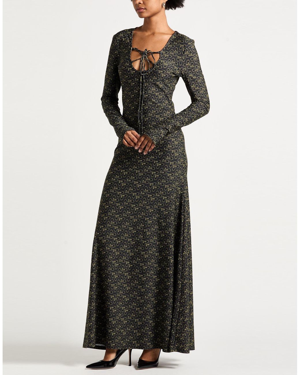 Kristina Ti Black Maxi Dress Polyamide, Rubber