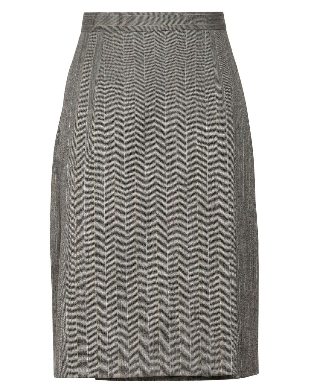 Paul & Joe Gray Midi Skirt Virgin Wool, Silk