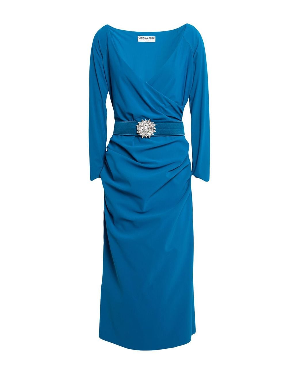 La Petite Robe Di Chiara Boni Blue Midi Dress Polyamide, Elastane