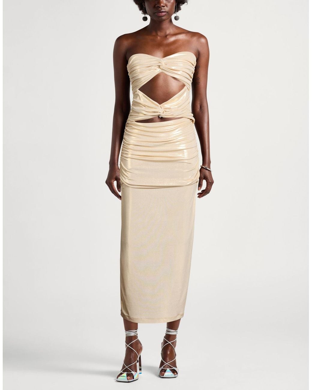Relish Natural Midi Dress Polyester, Elastane