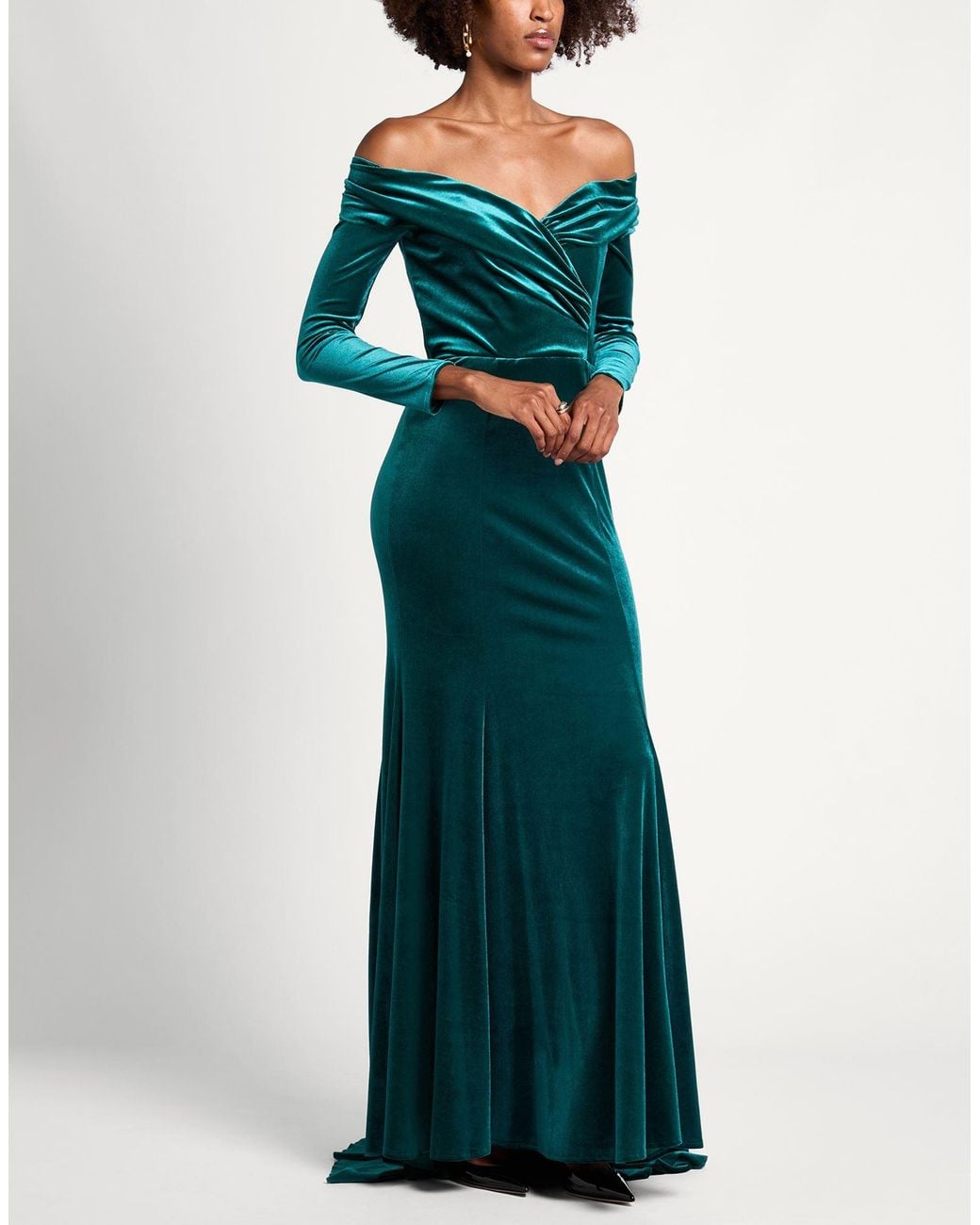 ATELIER LEGORA Green Maxi Dress Polyester, Viscose