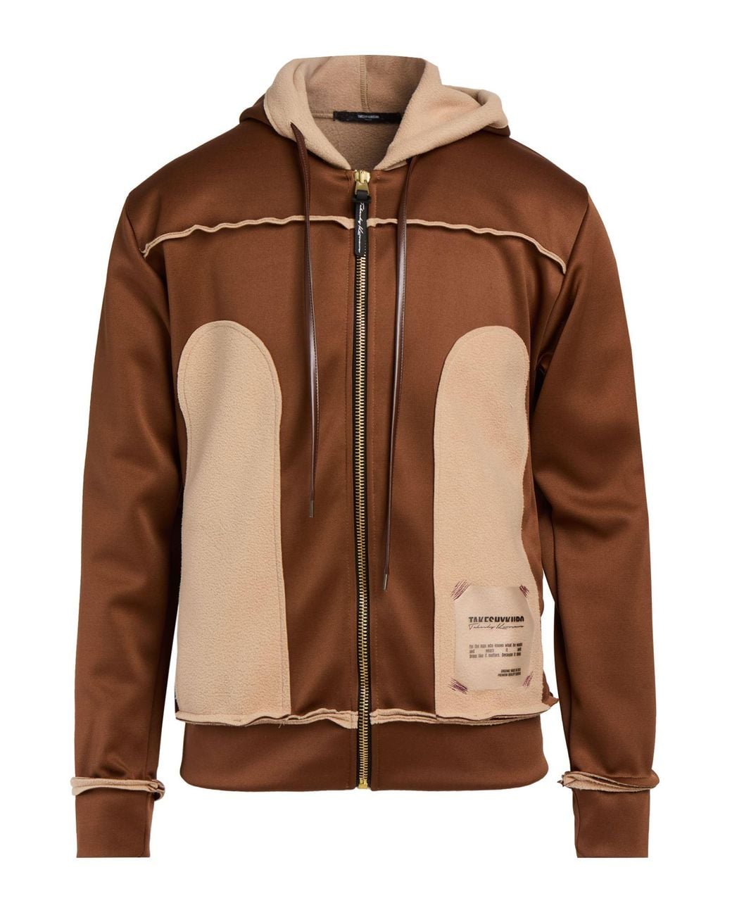 Takeshy Kurosawa Brown Jacket Polyester, Elastane for men
