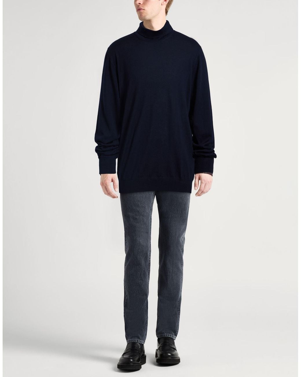 Lardini Blue Midnight Turtleneck Wool for men