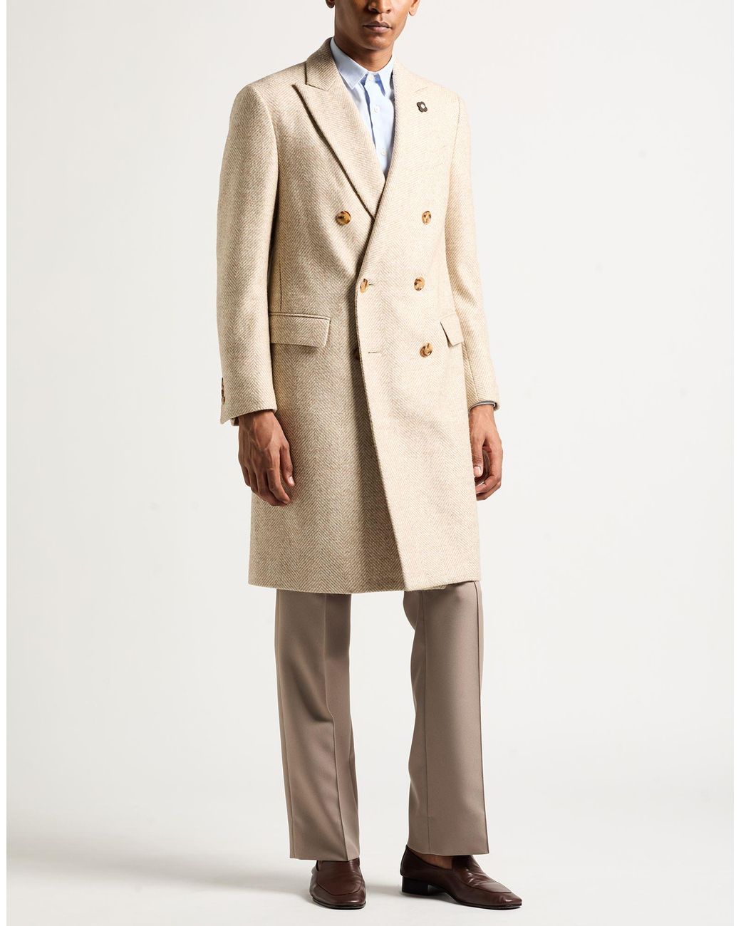 Lardini Natural Coat Wool, Alpaca Wool, Polyamide for men