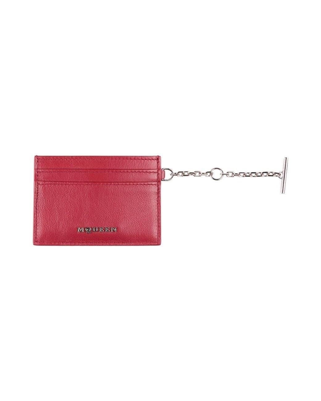 McQueen Red Cardholder Leather