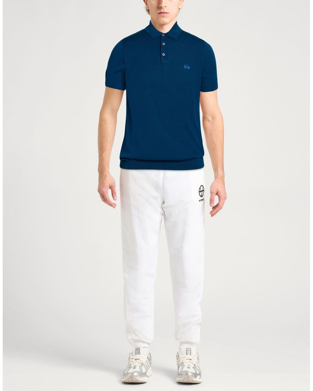 La Martina Blue Polo Shirt for men