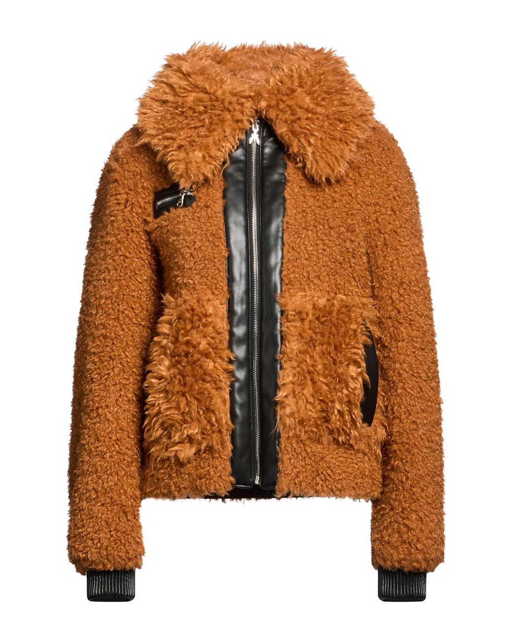 Patrizia Pepe Brown Shearling & Teddy