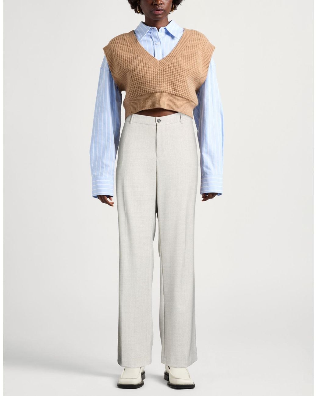 Berwich White Light Pants Polyester, Virgin Wool, Elastane