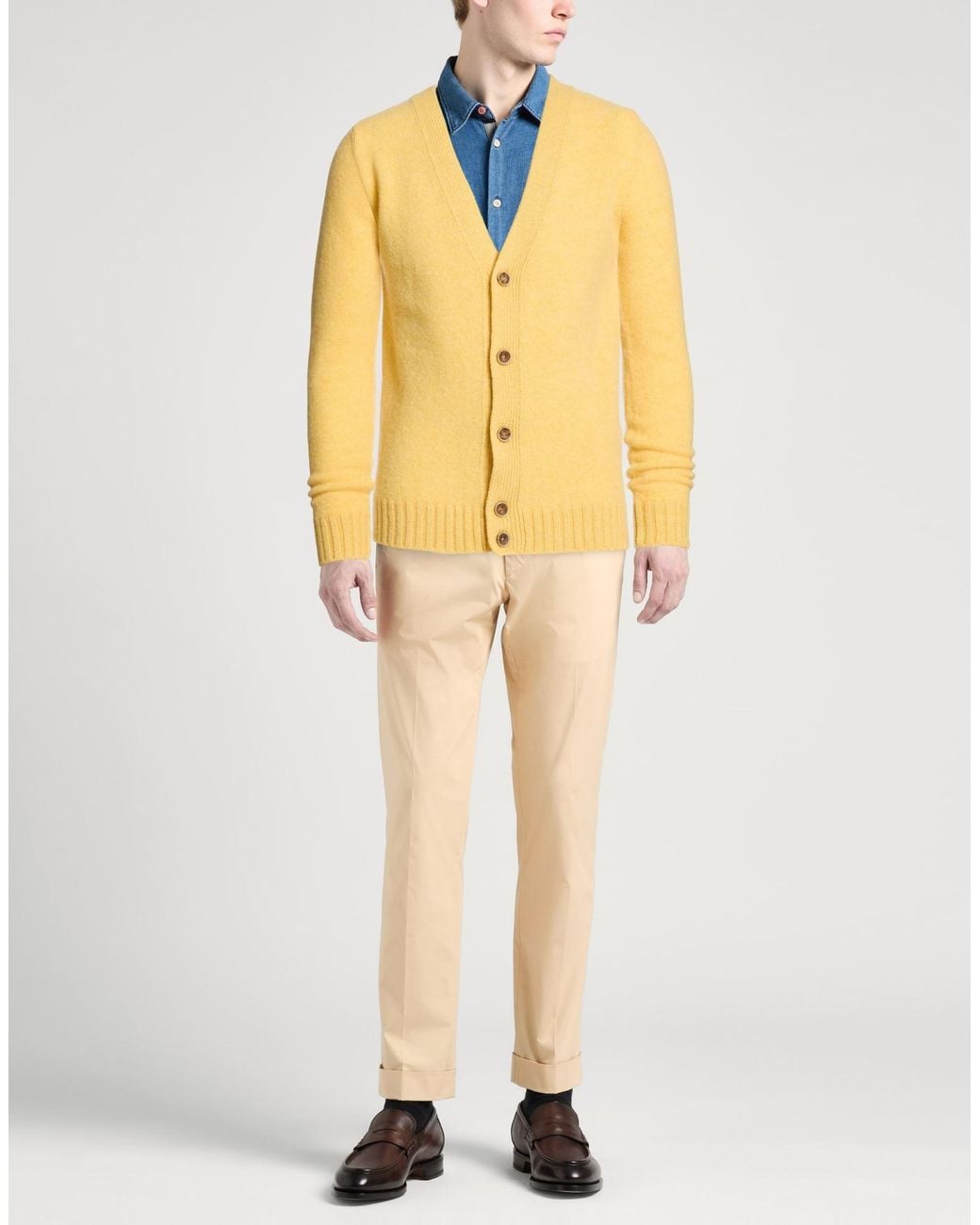 Roda Yellow Cardigan Wool for men