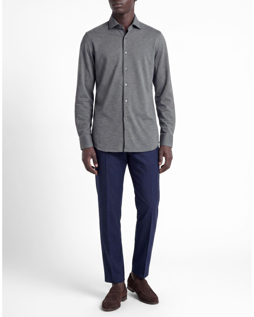 Ghirardelli Gray Shirt Nylon, Elastane for men