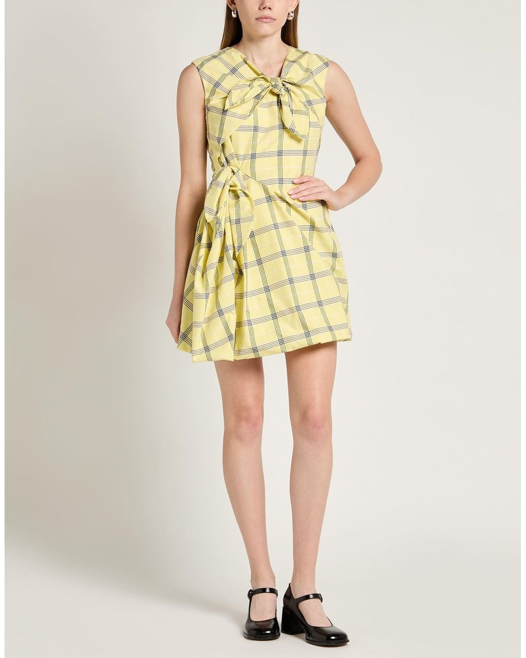 MSGM Yellow Mini Dress Cotton, Polyester