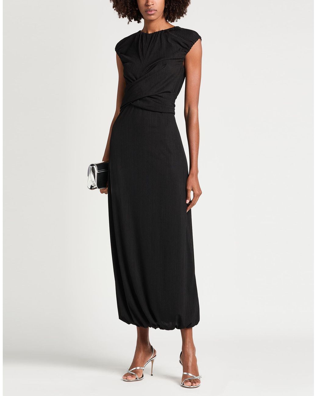 Giorgio Armani Black Maxi Dress Polyester, Elastane