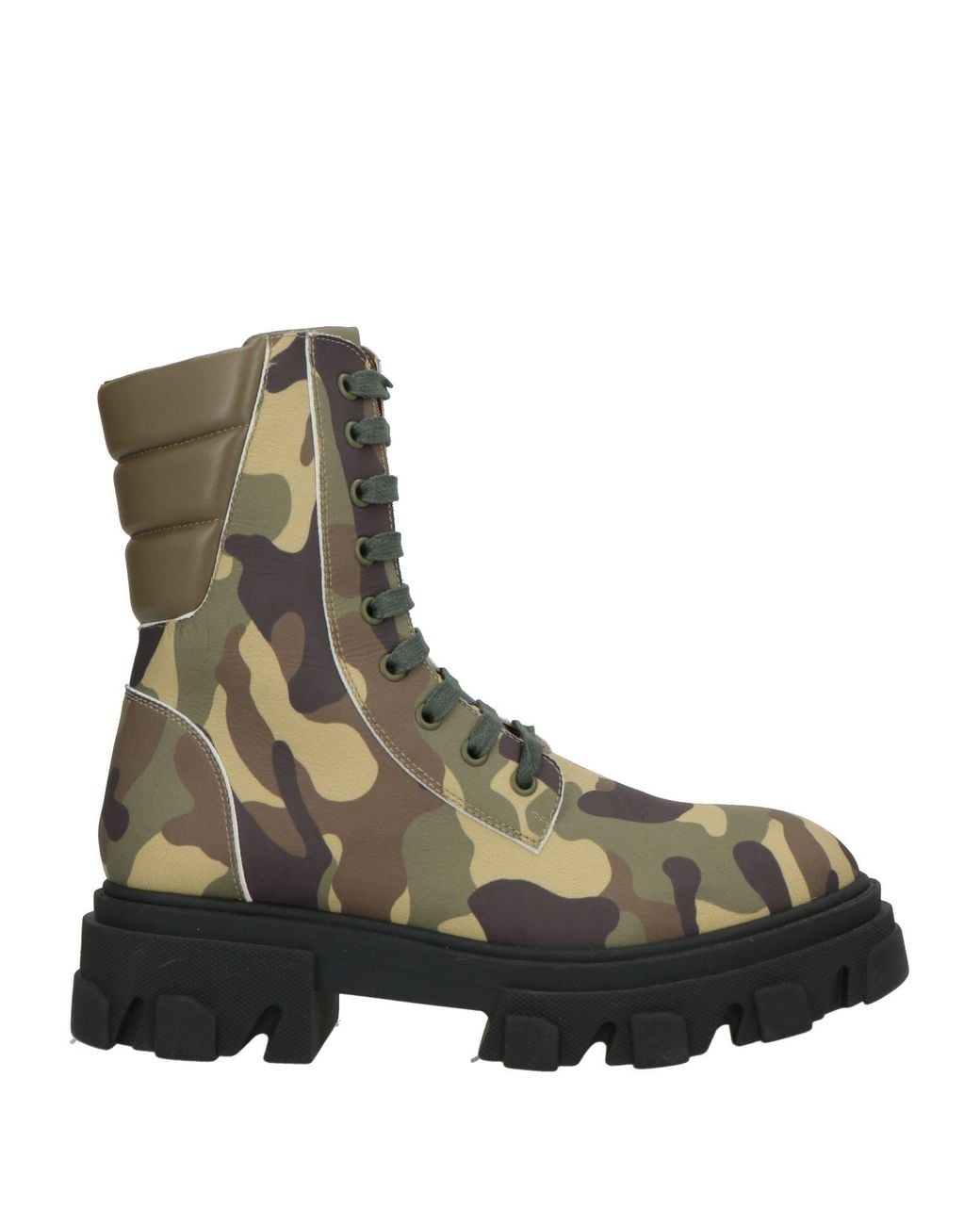 Gia Borghini Brown Military Ankle Boots Textile Fibers