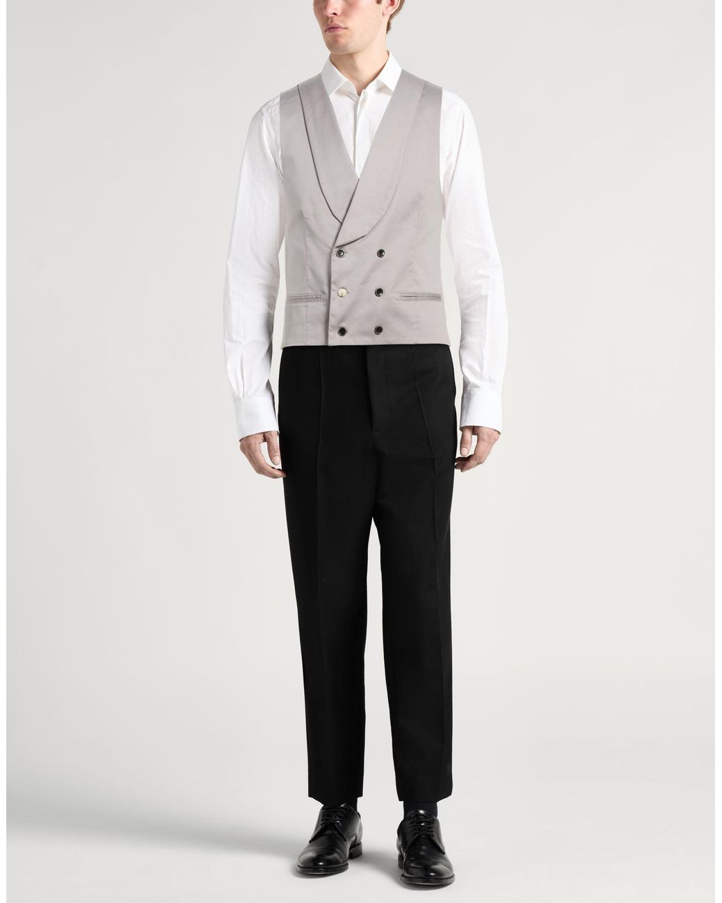Berna Gray Tailored Vest Cotton, Acetate for men