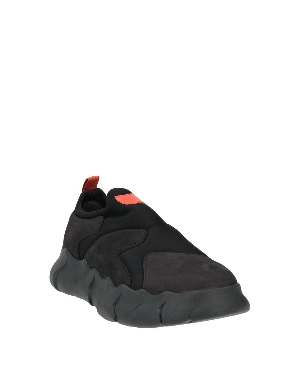 Testoni Black Sneakers Leather, Textile Fibers for men
