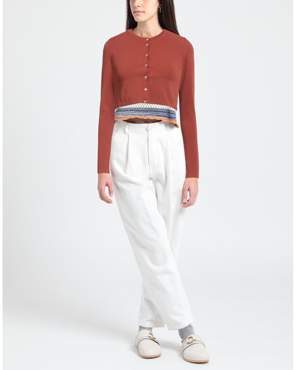 Roberto Collina Red Rust Cardigan Viscose, Polyester