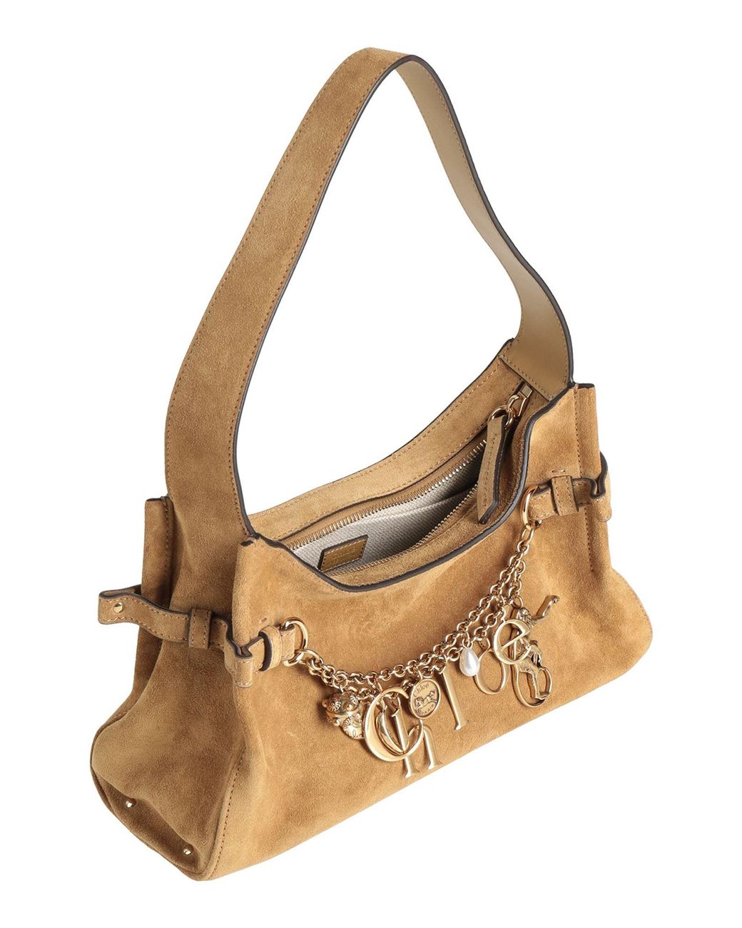 Chloé Metallic Khaki Shoulder Bag Calfskin