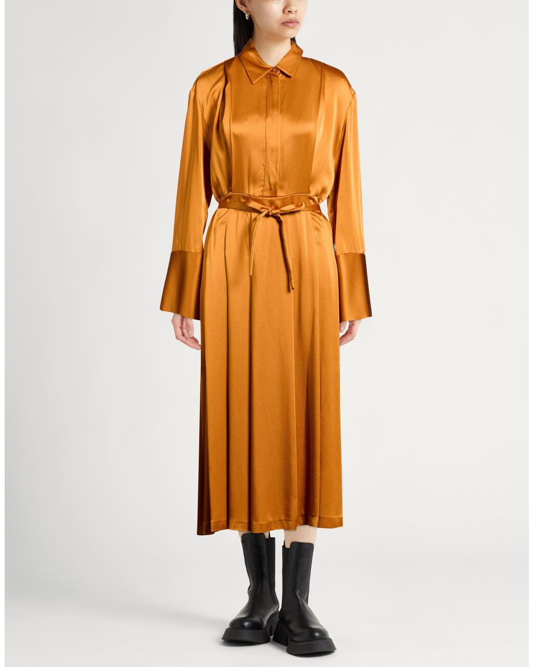 Semicouture Orange Midi Dress