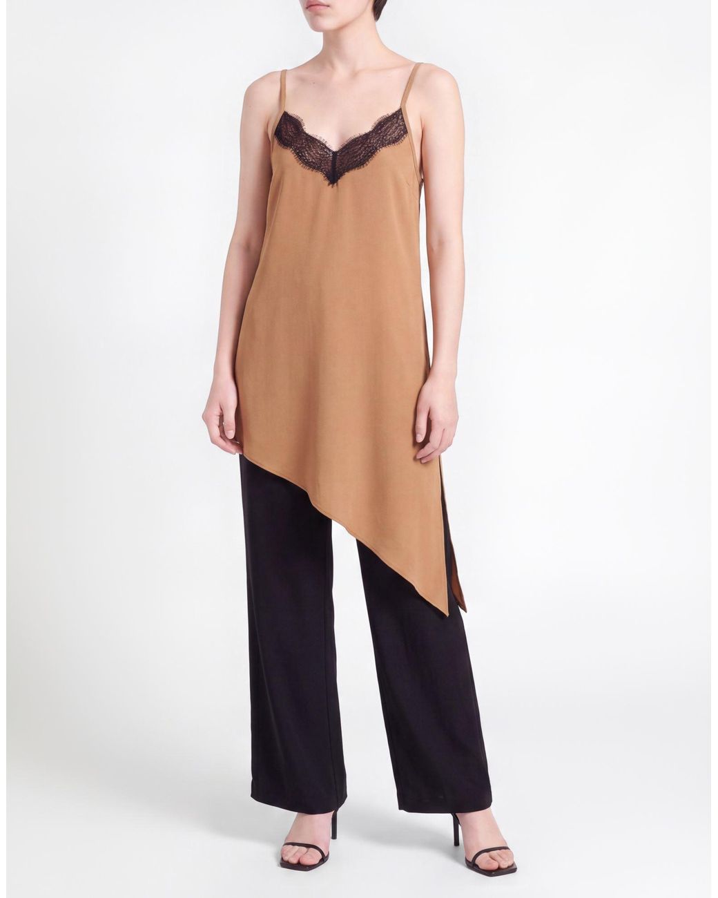 Shirtaporter Brown Camel Top Polyester