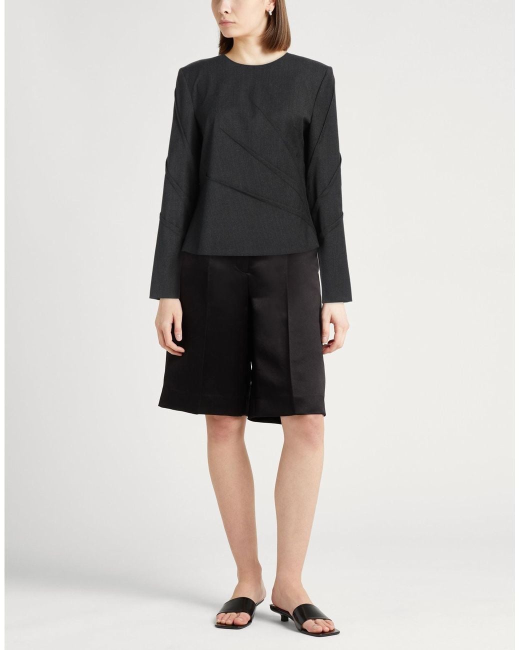 Alberta Ferretti Black Top Polyester, Virgin Wool, Viscose, Elastane