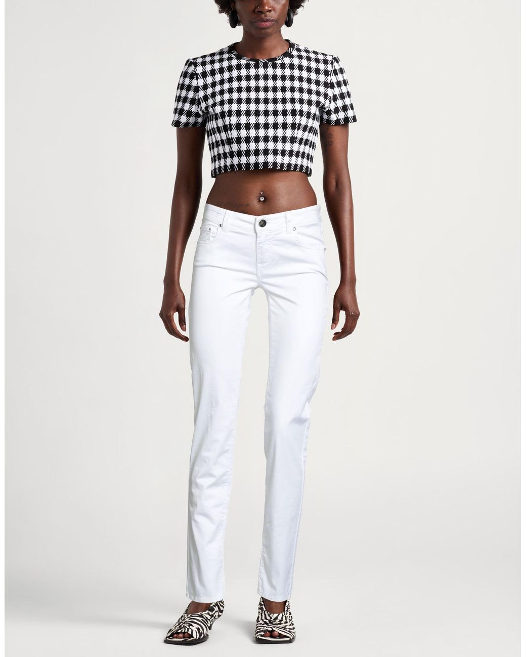 Jacob Cohen White Pants Cotton, Elastane