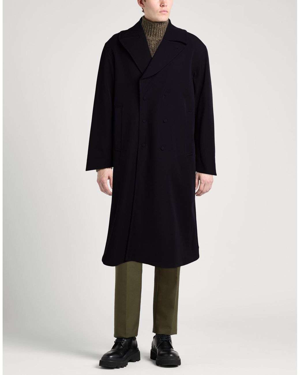 Emporio Armani Black Overcoat & Trench Coat for men