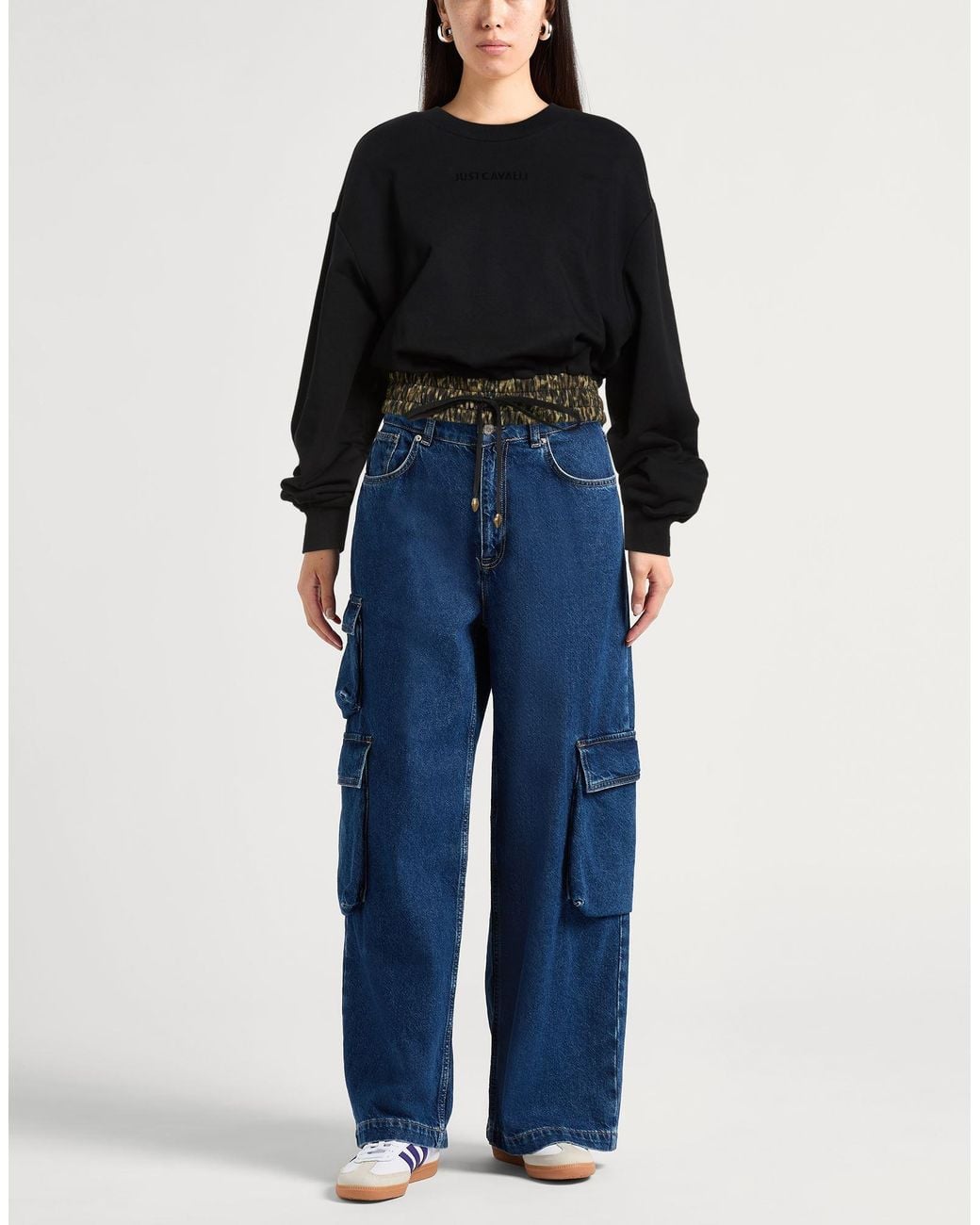 Just Cavalli Black Sweatshirt Cotton
