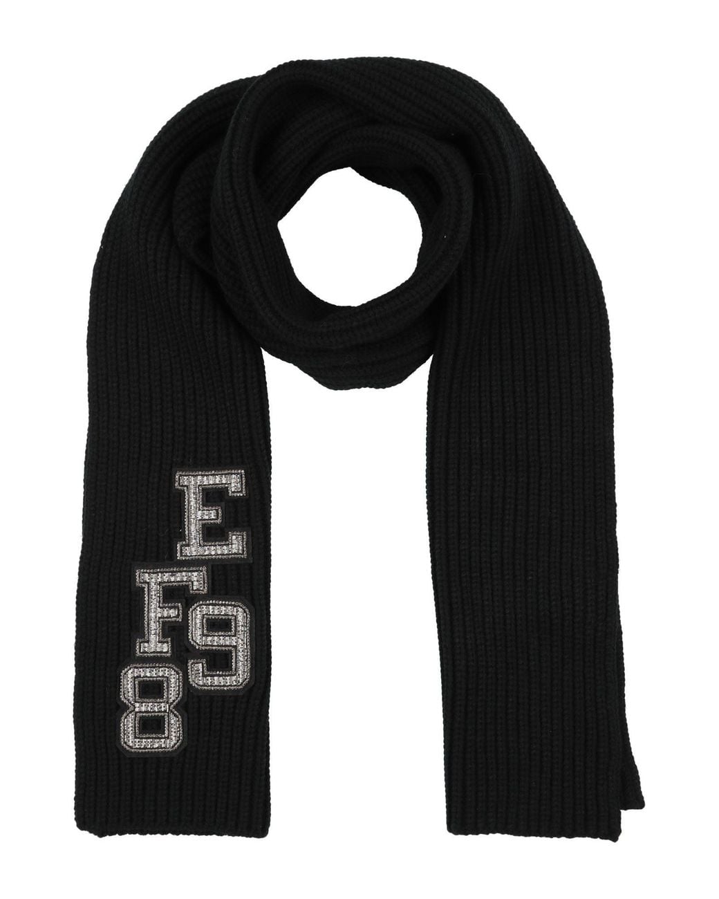 Elisabetta Franchi Black Scarf Virgin Wool, Acrylic