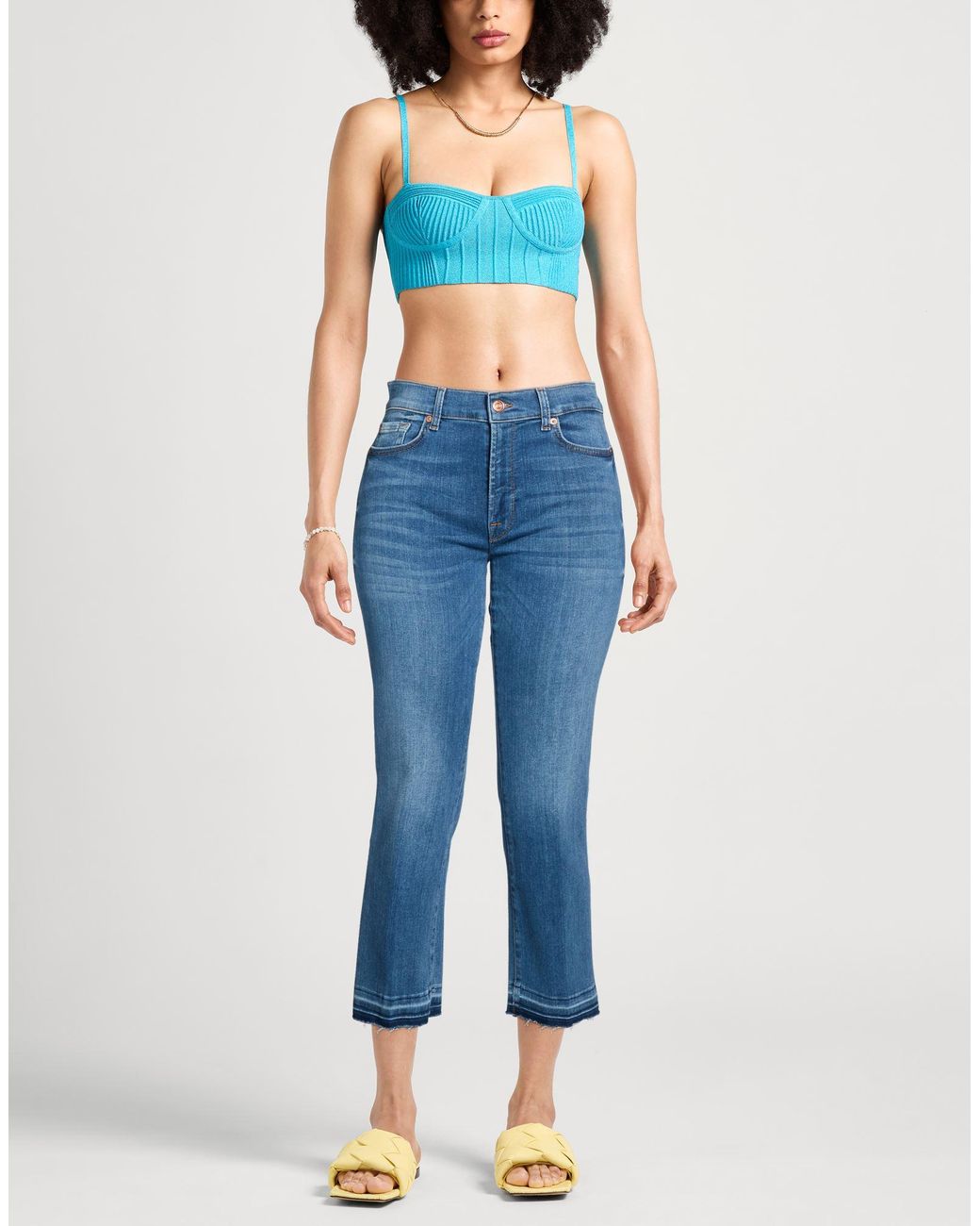 7 For All Mankind Blue Jeans Cotton, Polyester, Elastane