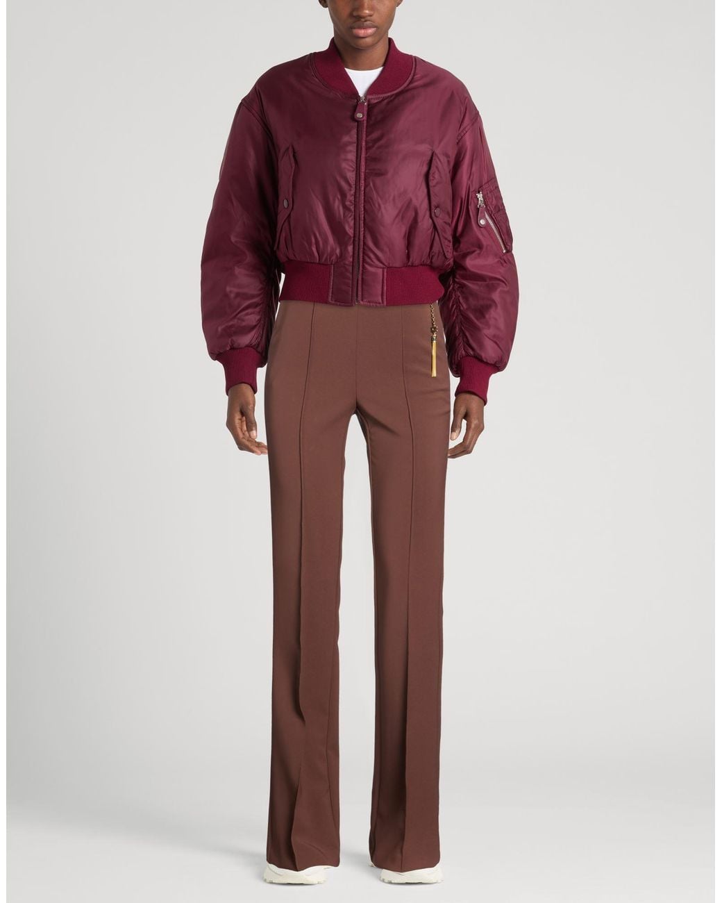 Elisabetta Franchi Brown Chocolate Pants Polyester, Elastane