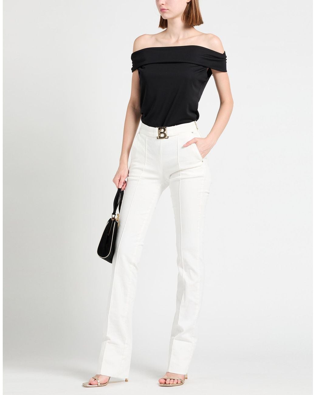 Blugirl Blumarine White Jeans Cotton, Elastane