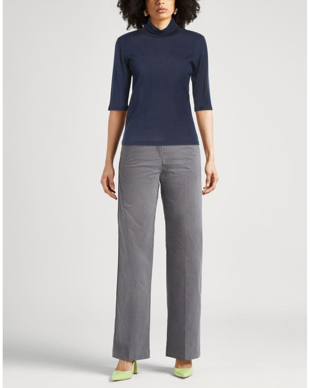Caractere Blue Turtleneck Polyacrylic, Wool