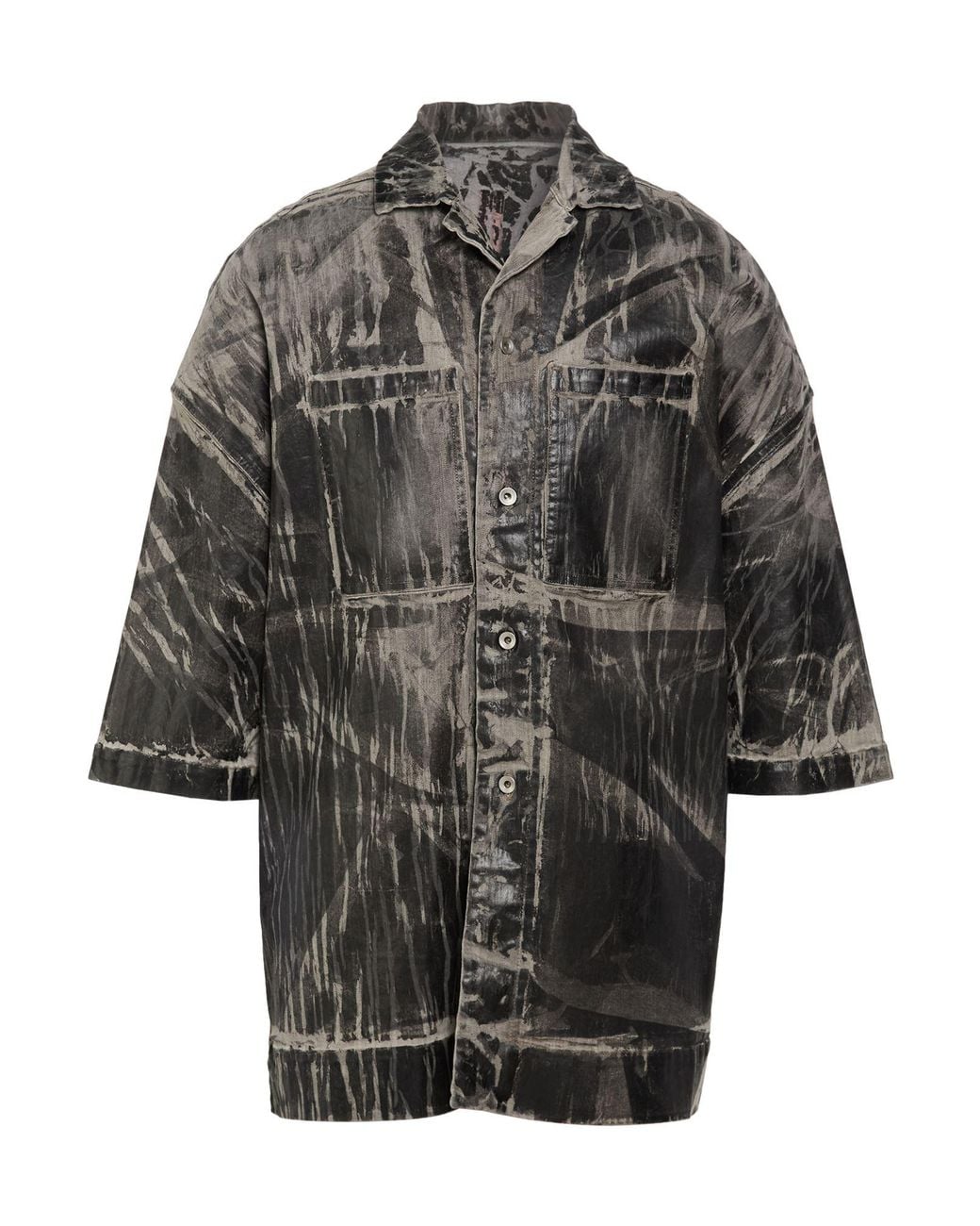 Rick Owens Gray Denim Shirt Cotton for men
